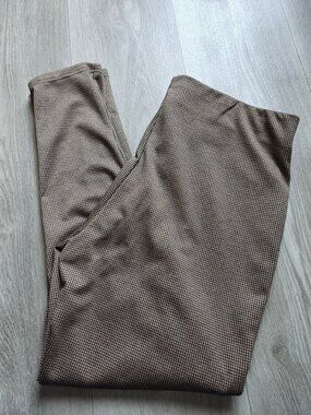 Houndstooth Stretch Pants Maze Collection Brown & Black Size 2X